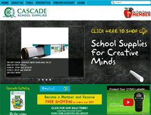 Tablet Screenshot of cascadeschoolsupplies.com